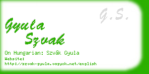 gyula szvak business card